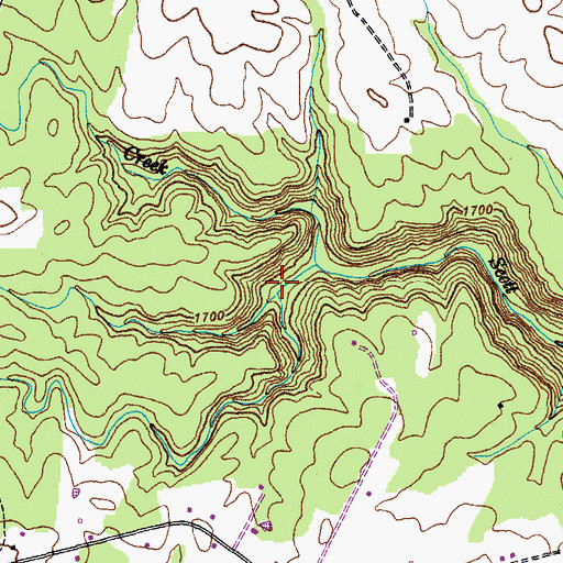 Topographic Map of Mine Branch, TN
