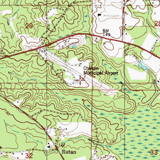 Topographic Map of Roy Wilcox Airport, AL