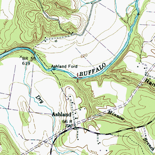 Topographic Map of Minnow Branch, TN