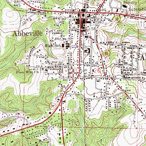 Topographic Map of Henry County Hospital Airport, AL