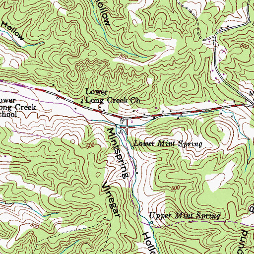 Topographic Map of Mintspring Hollow, TN