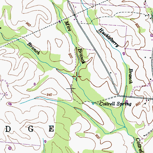 Topographic Map of Mire Branch, TN