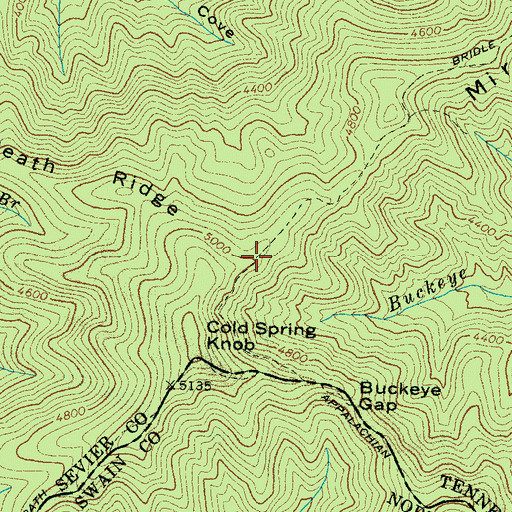 Topographic Map of Miry Ridge, TN