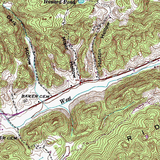 Topographic Map of Miser Hollow, TN