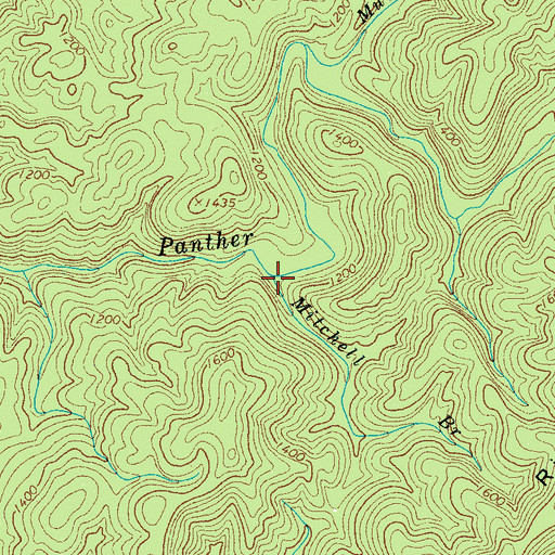 Topographic Map of Mitchell Branch, TN