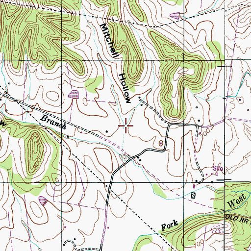 Topographic Map of Mitchell Hollow, TN