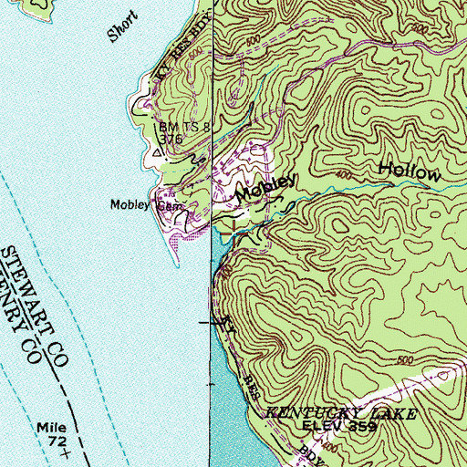 Topographic Map of Mobley Hollow, TN