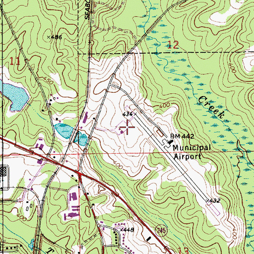 Topographic Map of Mac Crenshaw Memorial Airport, AL