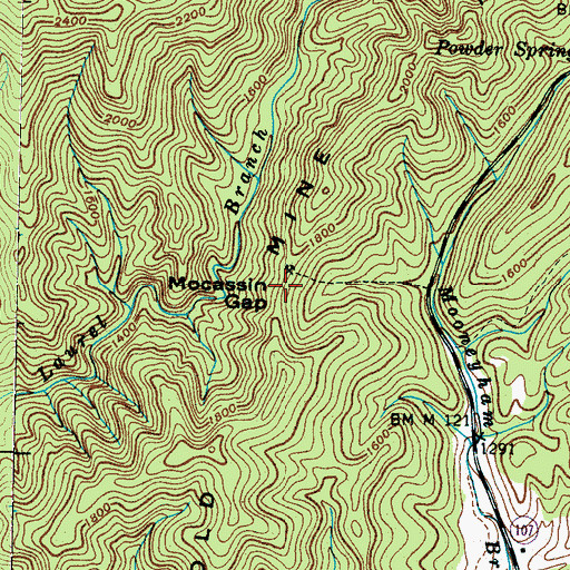 Topographic Map of Mocassin Gap, TN