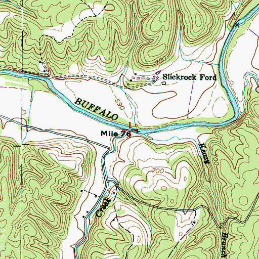 Topographic Map of Moccasin Creek, TN