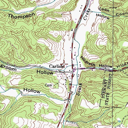 Topographic Map of Moldingroom Hollow, TN