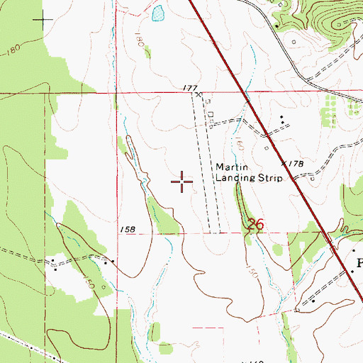 Topographic Map of Martin Field (historical), AL