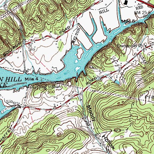 Topographic Map of Moody Hollow, TN