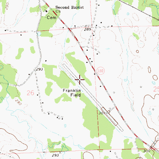 Topographic Map of Franklin Field, AL