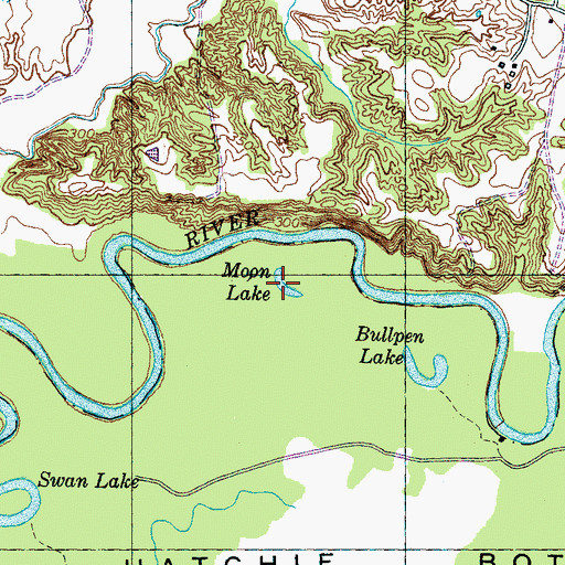 Topographic Map of Moon Lake, TN