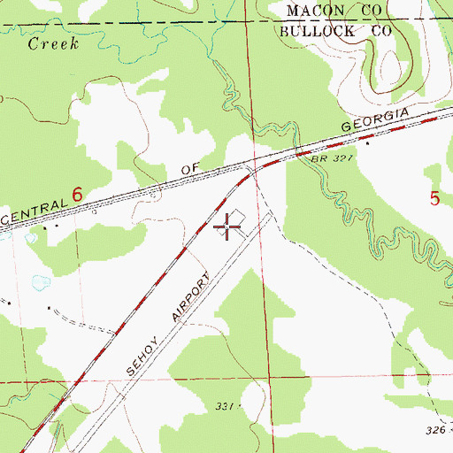 Topographic Map of Sehoy Airport, AL