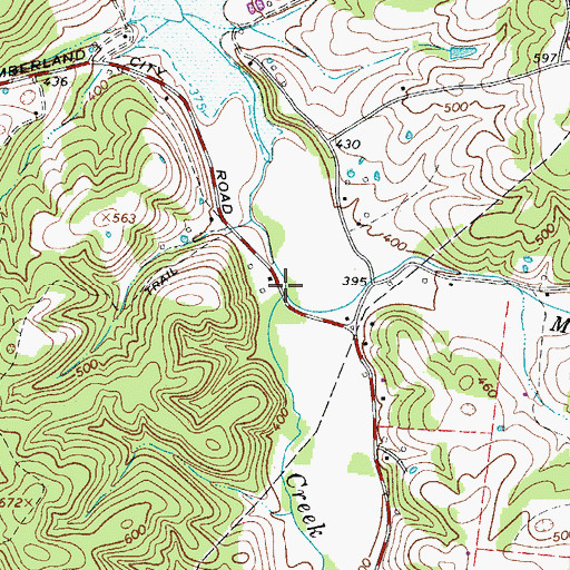 Topographic Map of Moore Branch, TN