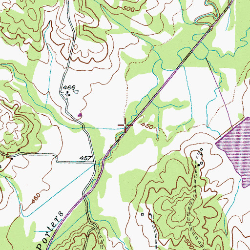 Topographic Map of Moore Branch, TN