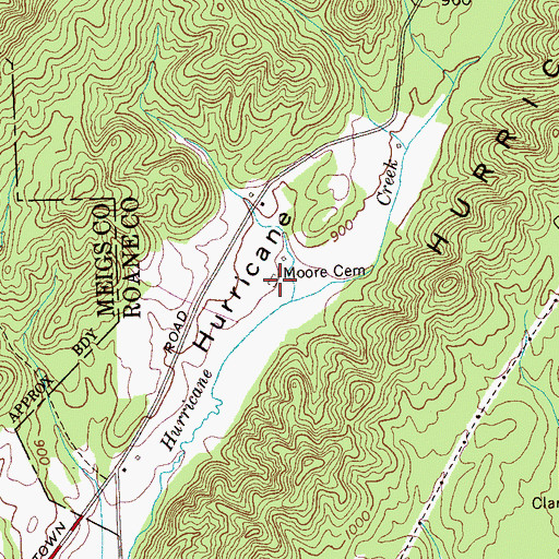 Topographic Map of Moore Cemetery, TN