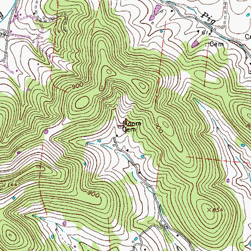 Topographic Map of Moore Cemetery, TN
