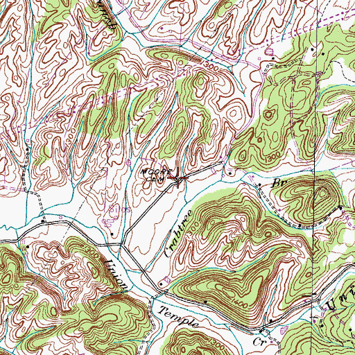 Topographic Map of Moore Cemetery, TN