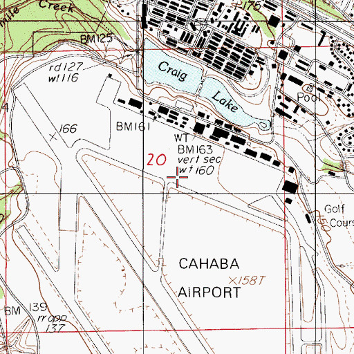 Topographic Map of Craig Field, AL