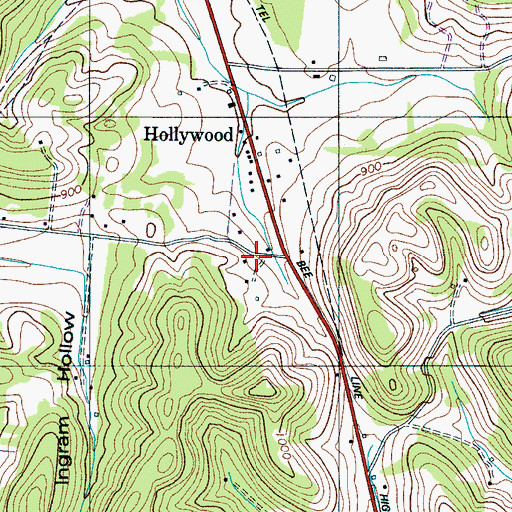 Topographic Map of Moore Chapel, TN