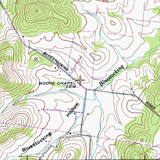 Topographic Map of Moore Chapel Cemetery, TN