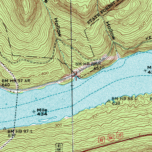 Topographic Map of Moore Hollow, TN