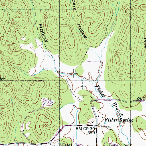 Topographic Map of Moore Hollow, TN