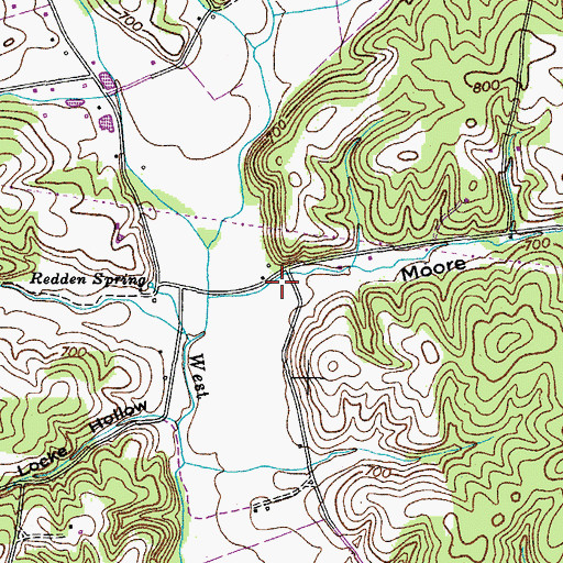 Topographic Map of Moore Hollow, TN