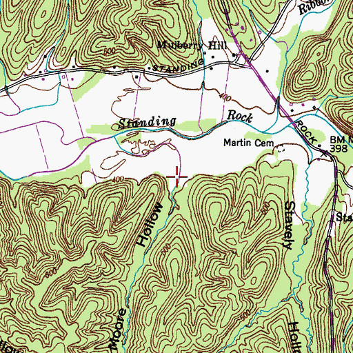 Topographic Map of Moore Hollow, TN