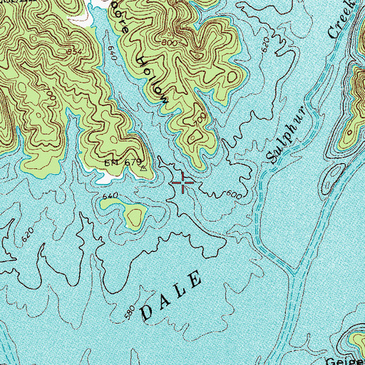 Topographic Map of Moore Hollow, TN