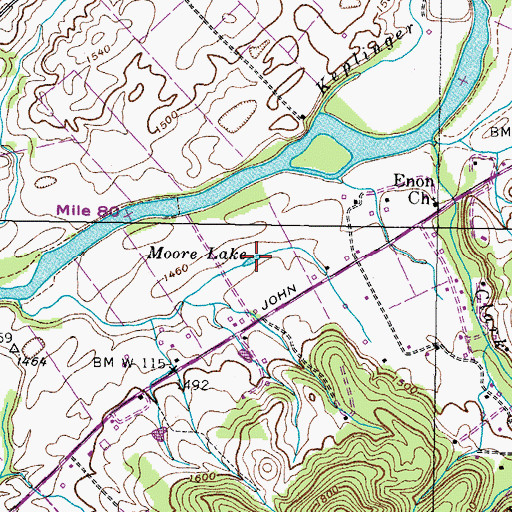 Topographic Map of Moore Lake, TN