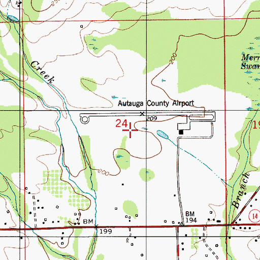 Topographic Map of Prattville - Grouby Field, AL