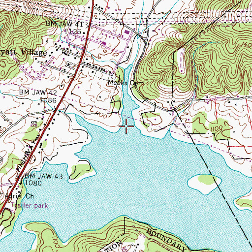 Topographic Map of Mooresburg Valley, TN