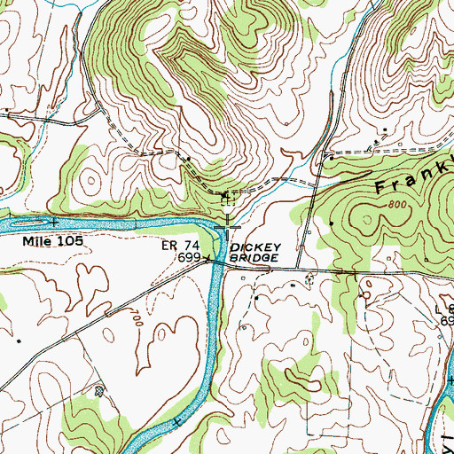 Topographic Map of Moorhead Hollow, TN