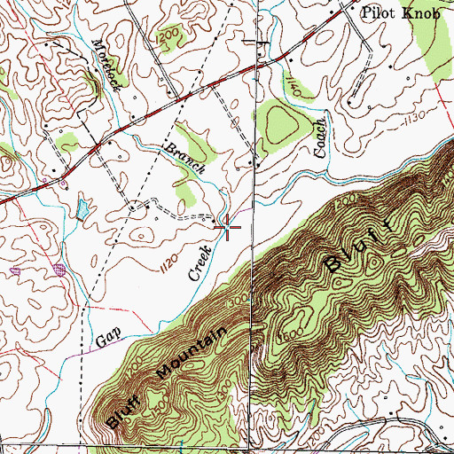 Topographic Map of Morelock Branch, TN