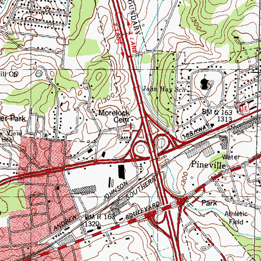 Topographic Map of Morelock Cemetery, TN