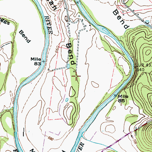 Topographic Map of Morgan Bend, TN