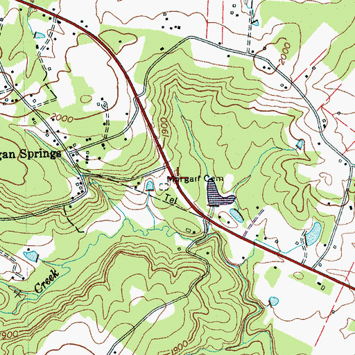 Topographic Map of Morgan Cemetery, TN