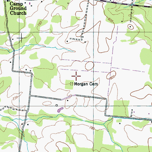 Topographic Map of Morgan Cemetery, TN