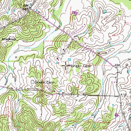Topographic Map of Morgan Cemetery, TN