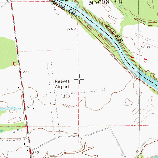 Topographic Map of Tallassee Municipal Airport (historical), AL