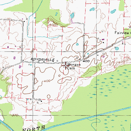 Topographic Map of Morgan Cemetery, TN
