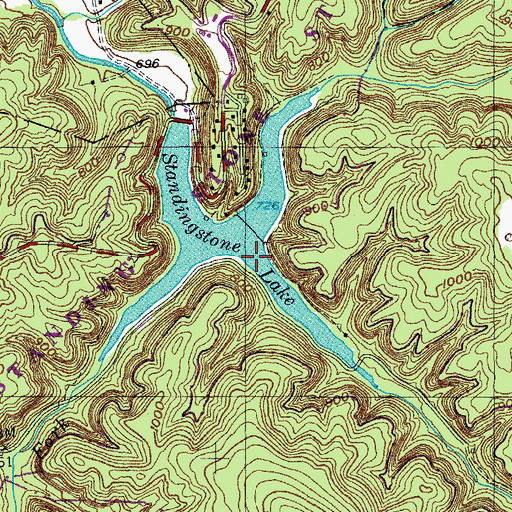 Topographic Map of Morgan Creek, TN