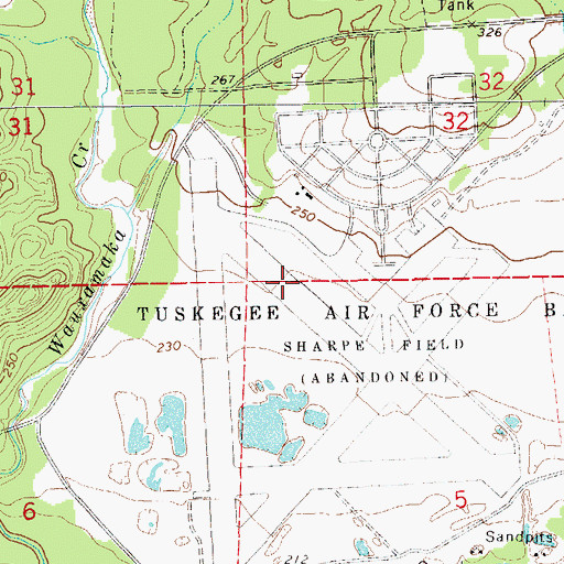 Topographic Map of Sharpe Field, AL
