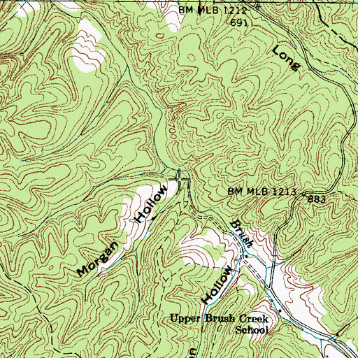 Topographic Map of Morgan Hollow, TN