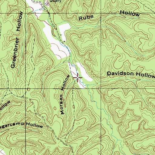 Topographic Map of Morgan Hollow, TN