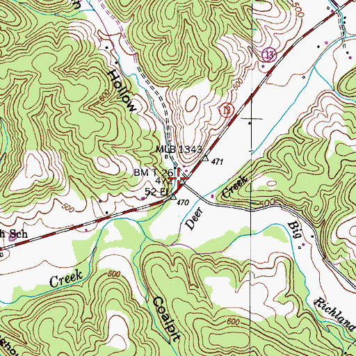 Topographic Map of Morgan Hollow, TN